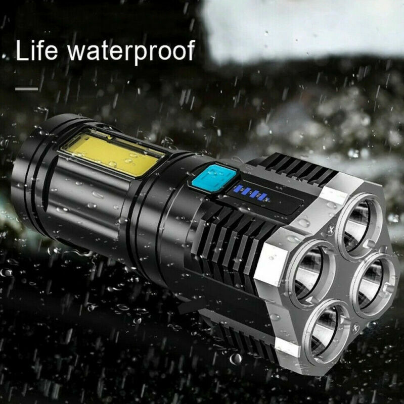 Rechargeable quad-core tactical LED flashlight - view 3