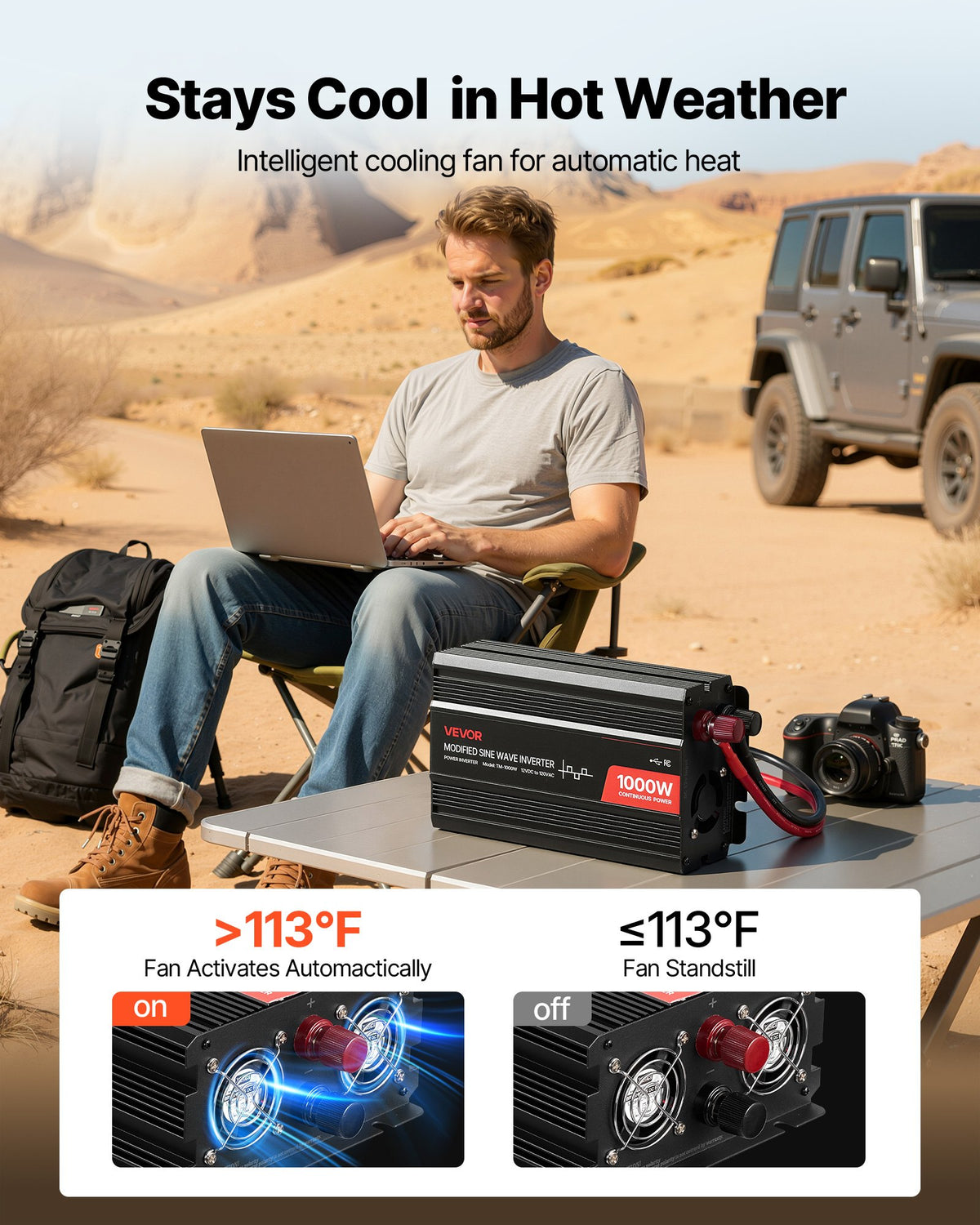 1000W car power inverter with USB and Type-C - view 5