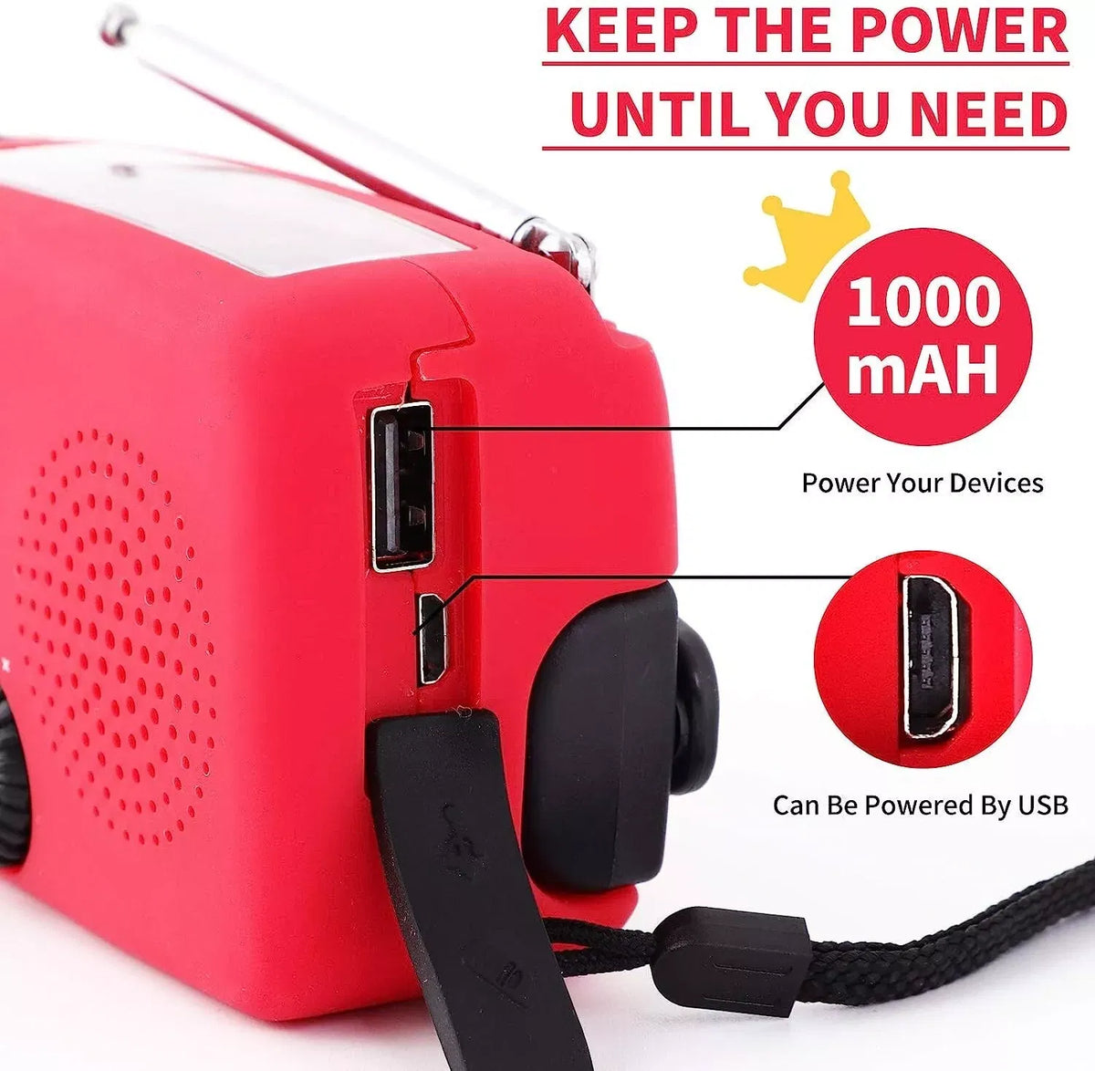 Emergency Hand-Crank Solar Weather Radio - view 4