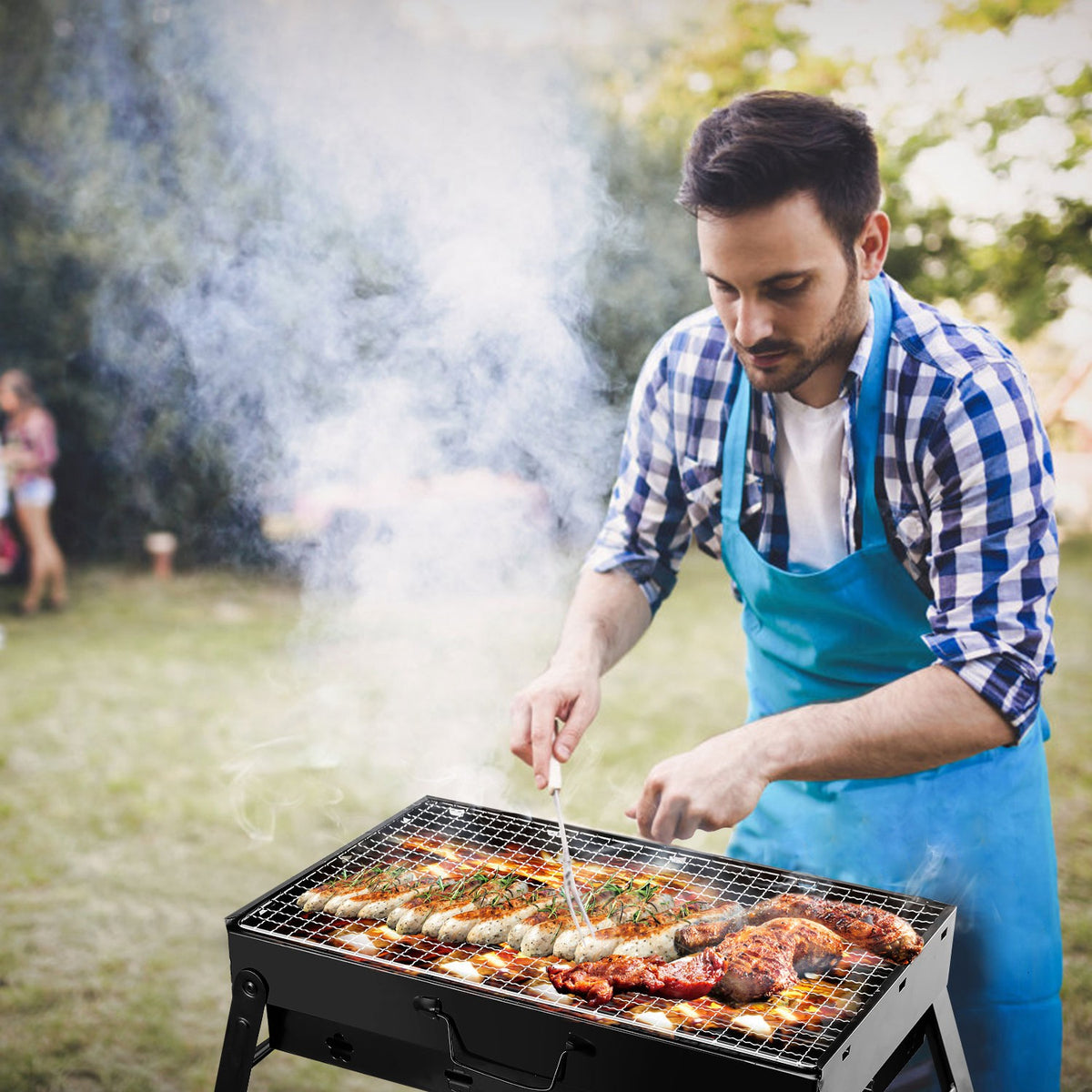 Portable folding charcoal BBQ grill - view 8