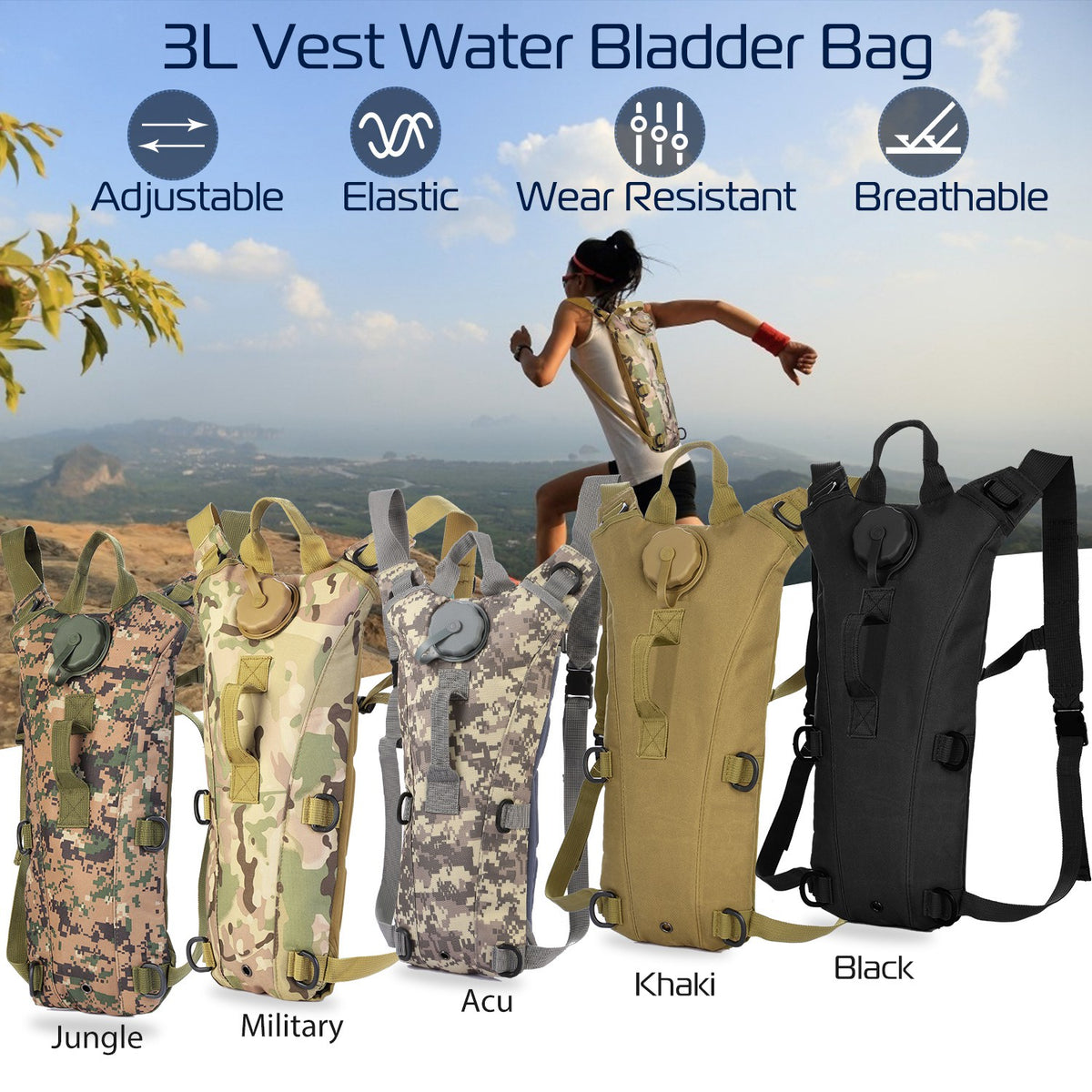 Tactical Hydration Pack with 3L Water Bladder - view 8