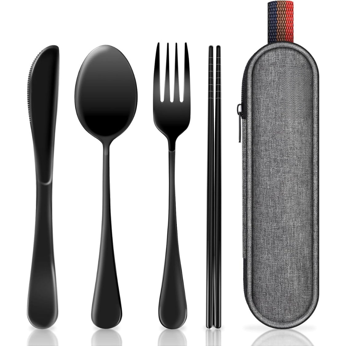 Stainless Steel Travel Utensil Set with Case
