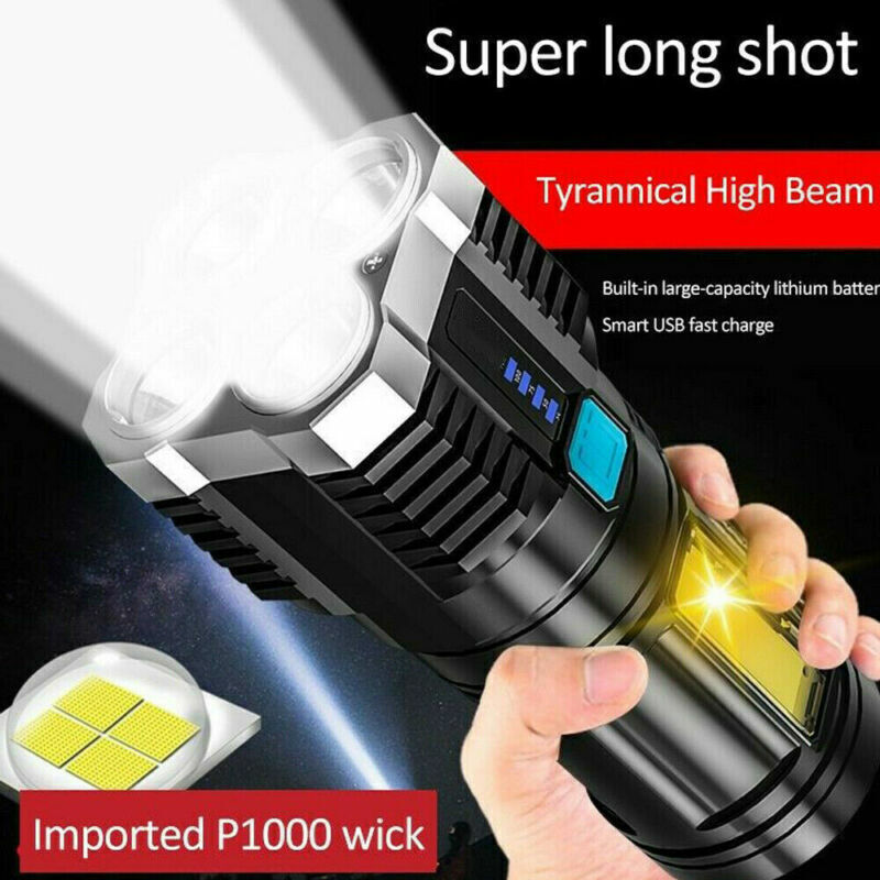 Rechargeable quad-core tactical LED flashlight - view 10