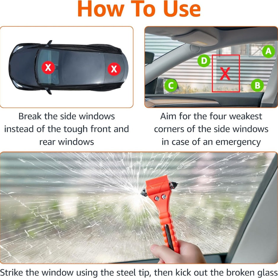 Car emergency escape tool with window breaker - view 5