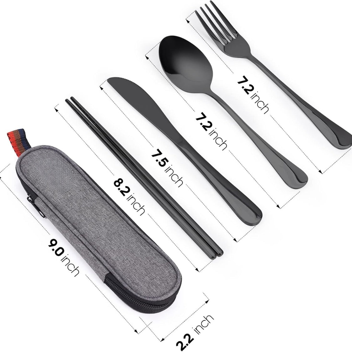 Stainless Steel Travel Utensil Set with Case - view 6