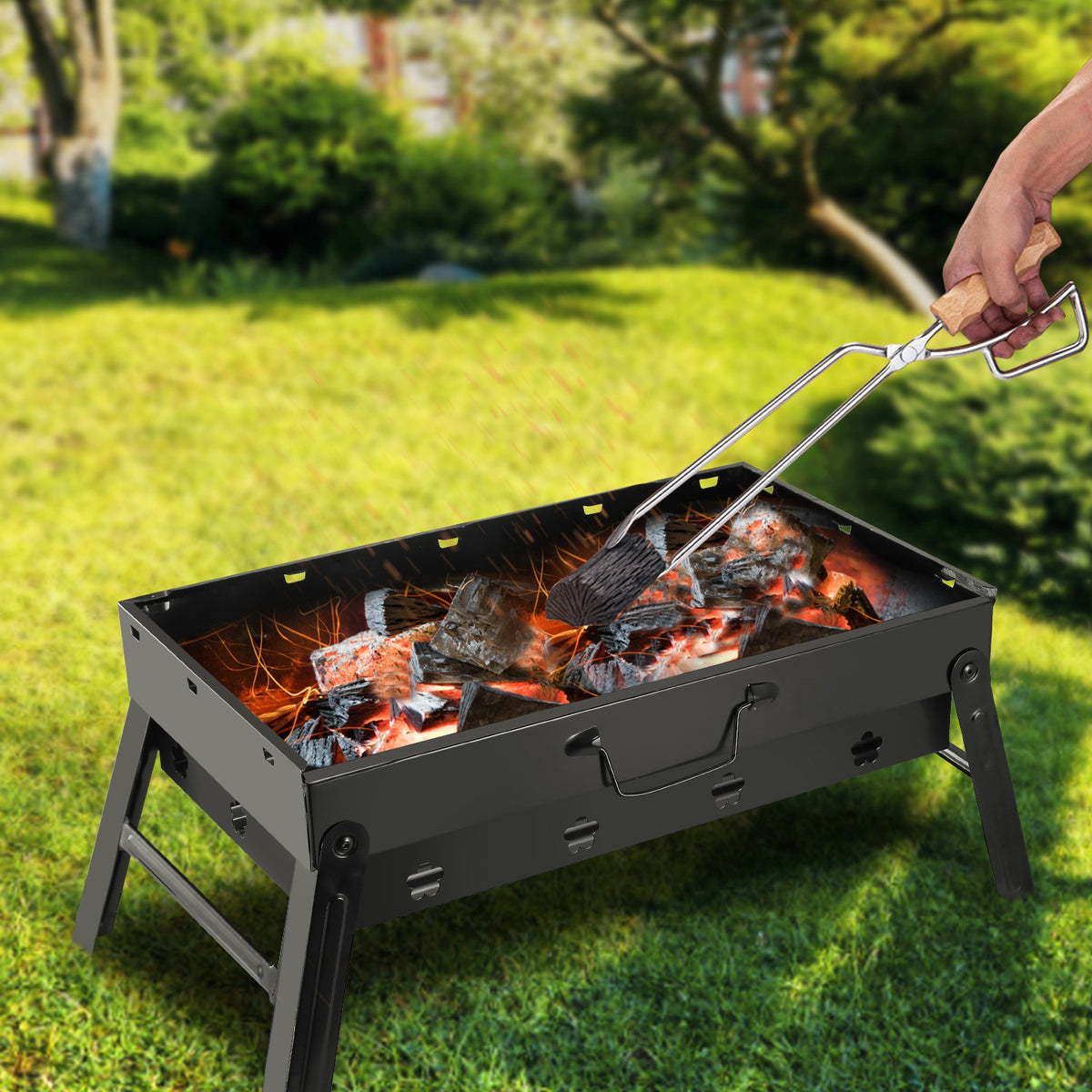 Portable folding charcoal BBQ grill - view 11
