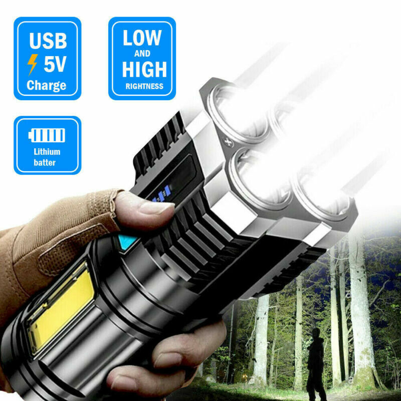 Rechargeable quad-core tactical LED flashlight - view 7