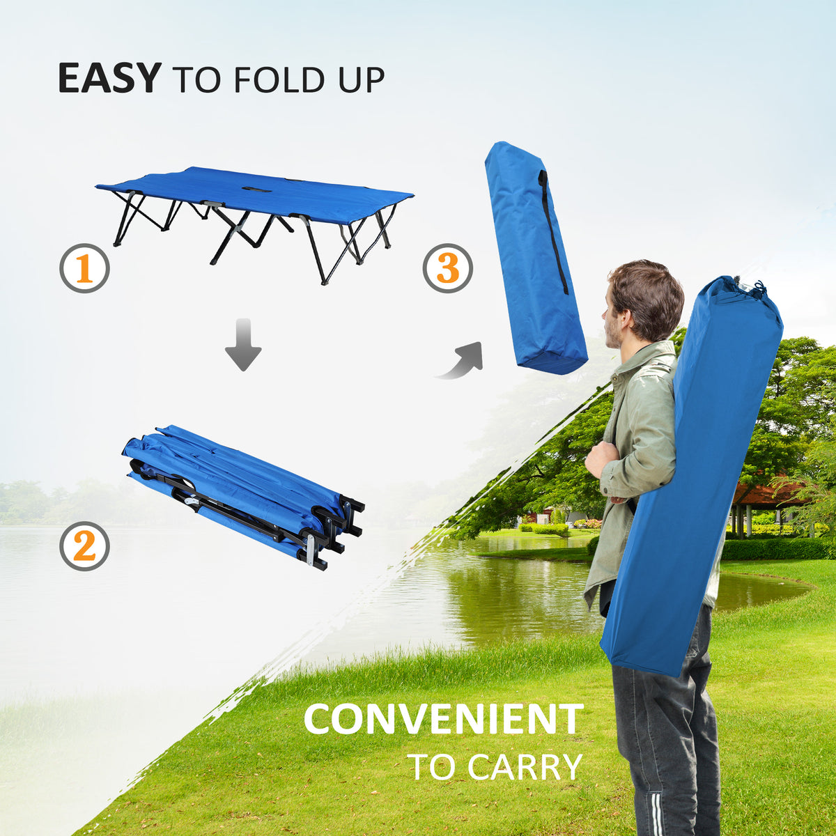 2-Person Folding Camping Cot - view 6