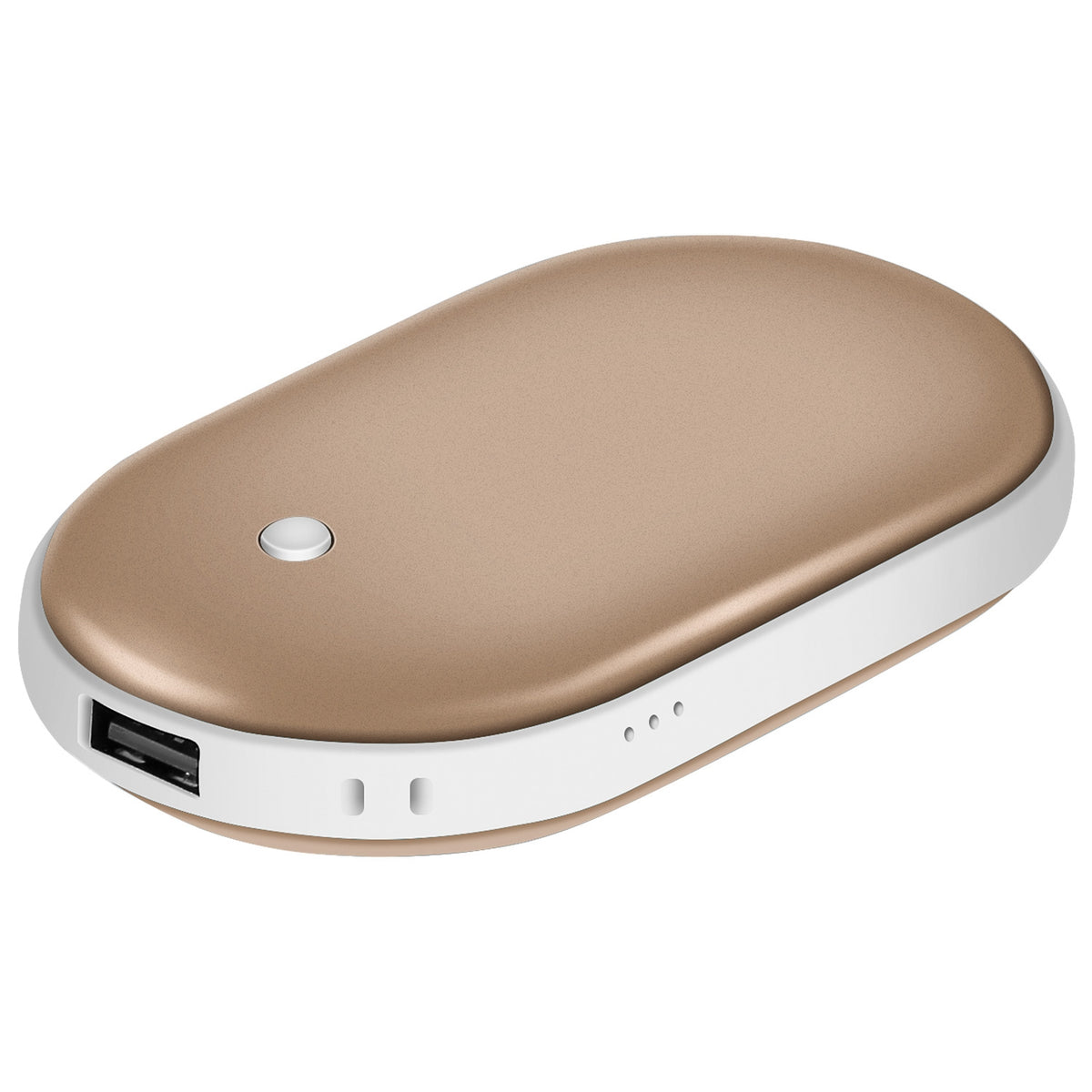 Gold rechargeable hand warmer and power bank