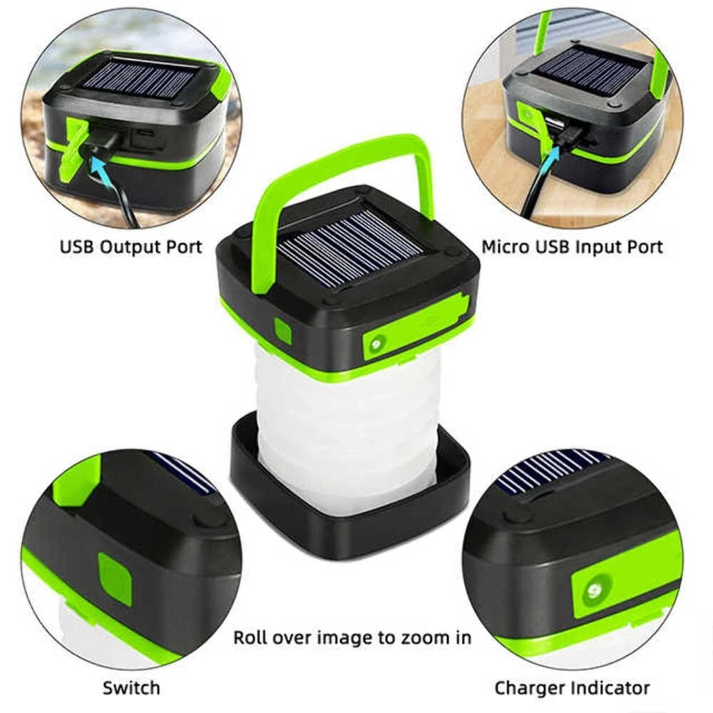 Foldable solar camping lantern with power bank - view 2
