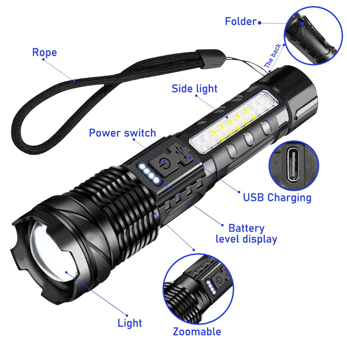 Rechargeable Tactical LED Flashlight 2-Pack - view 5