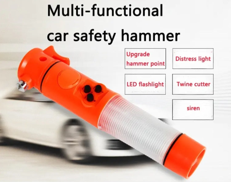 Car Safety Hammer with Flashlight & Red Warning Light - view 2