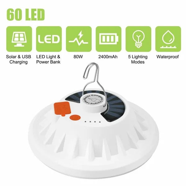 Rechargeable 60-LED camping tent light - view 5