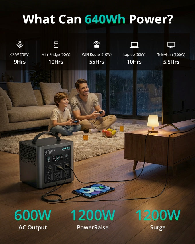 Portable 640Wh LiFePO4 power station - view 10