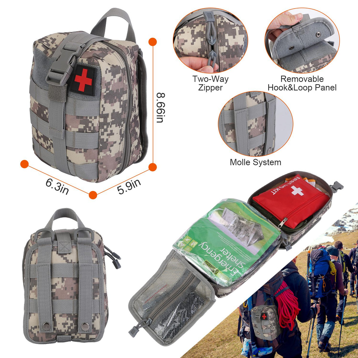 125-piece professional survival gear kit - view 5