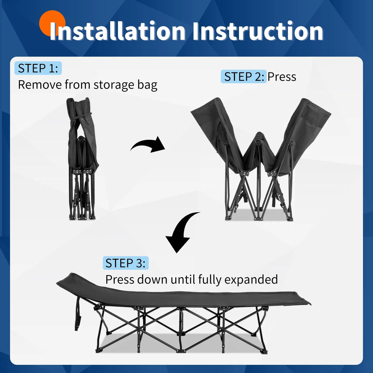 Folding Camping Cot with Soft Pad - view 5