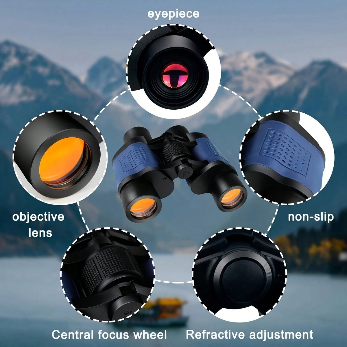 60x60 Compact Outdoor Binoculars