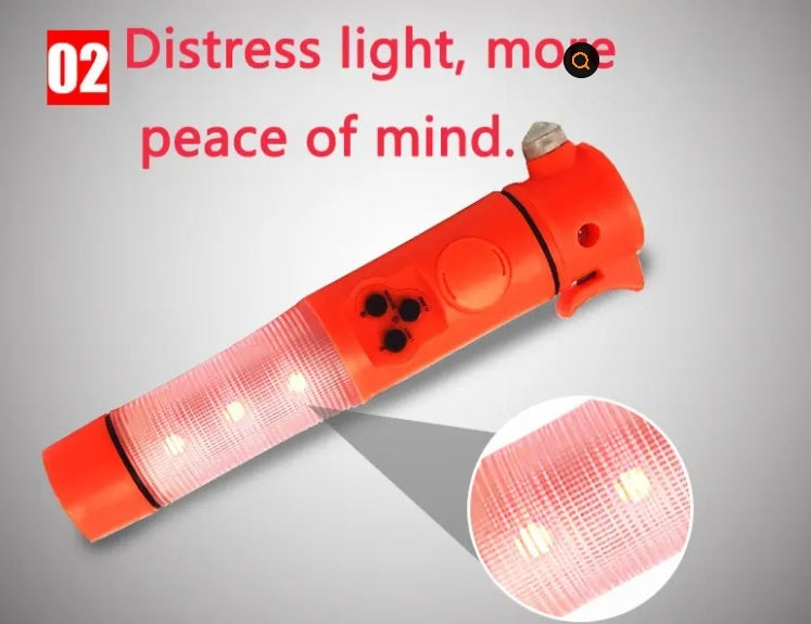 Car Safety Hammer with Flashlight & Red Warning Light - view 5