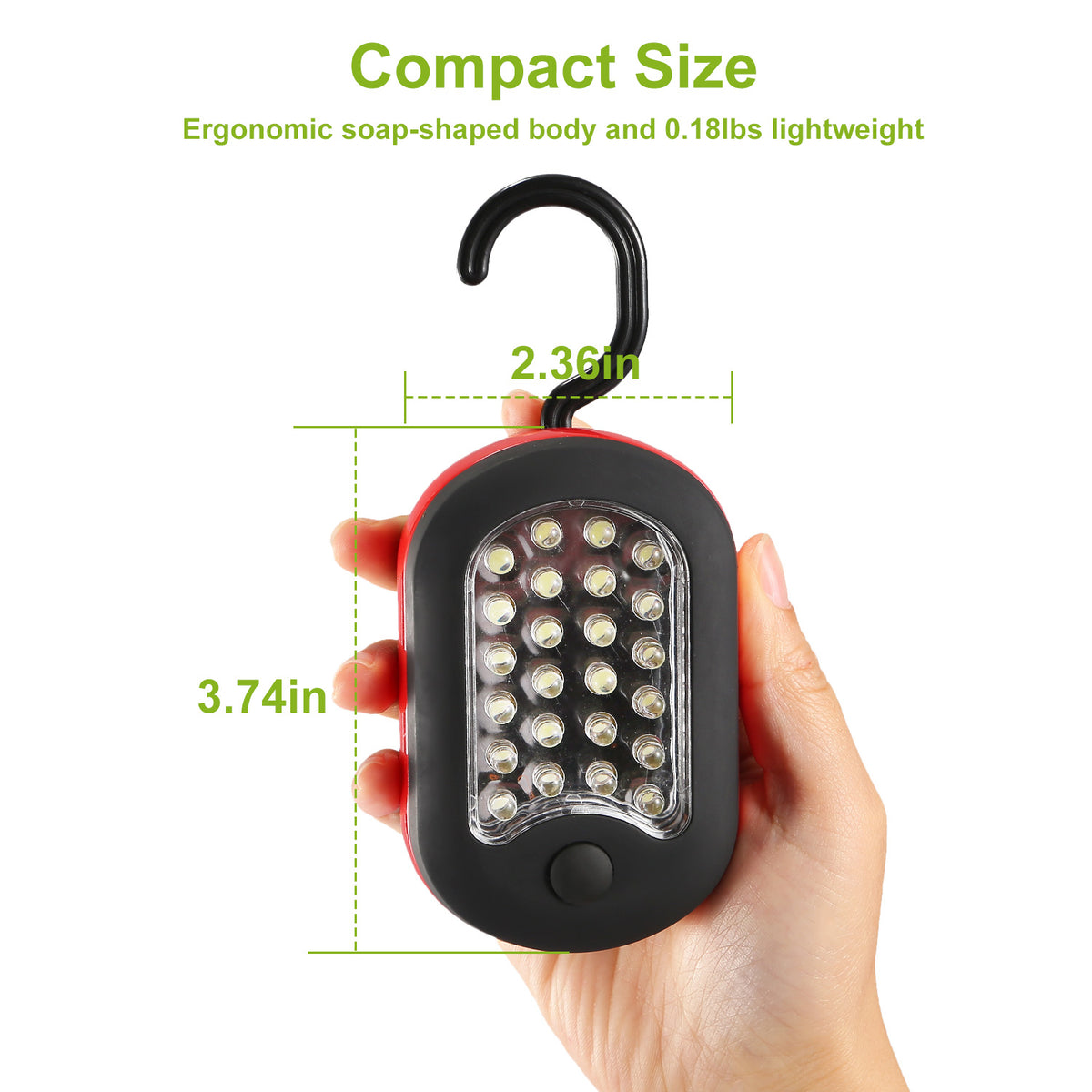 Compact Magnetic LED Work Light with Hook - view 6