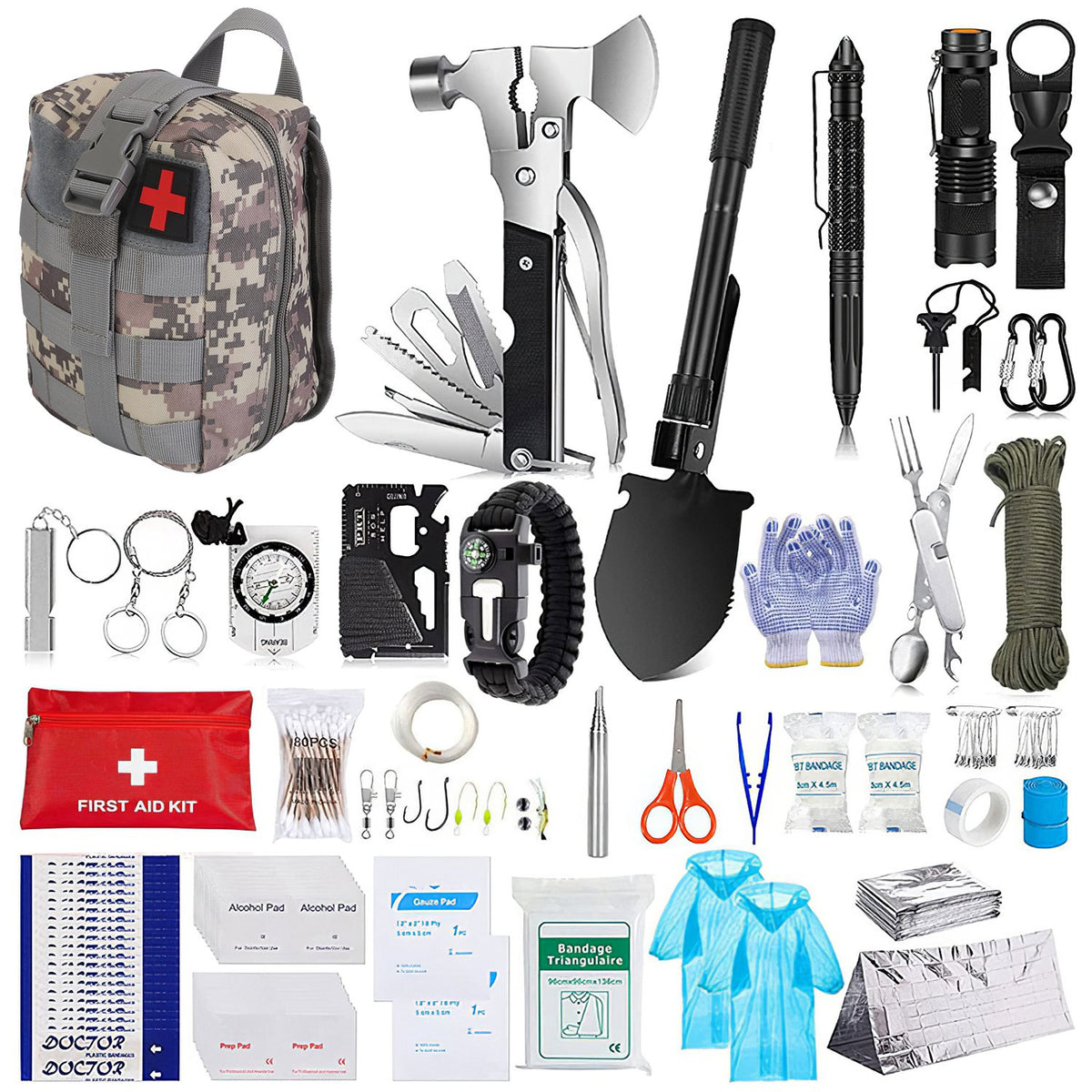 125-piece professional survival gear kit