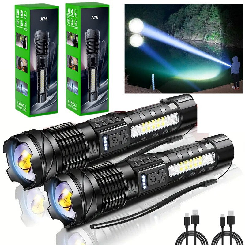 Rechargeable Tactical LED Flashlight 2-Pack