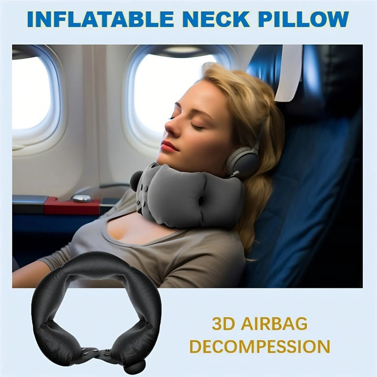 Inflatable travel and camping neck pillow - view 7