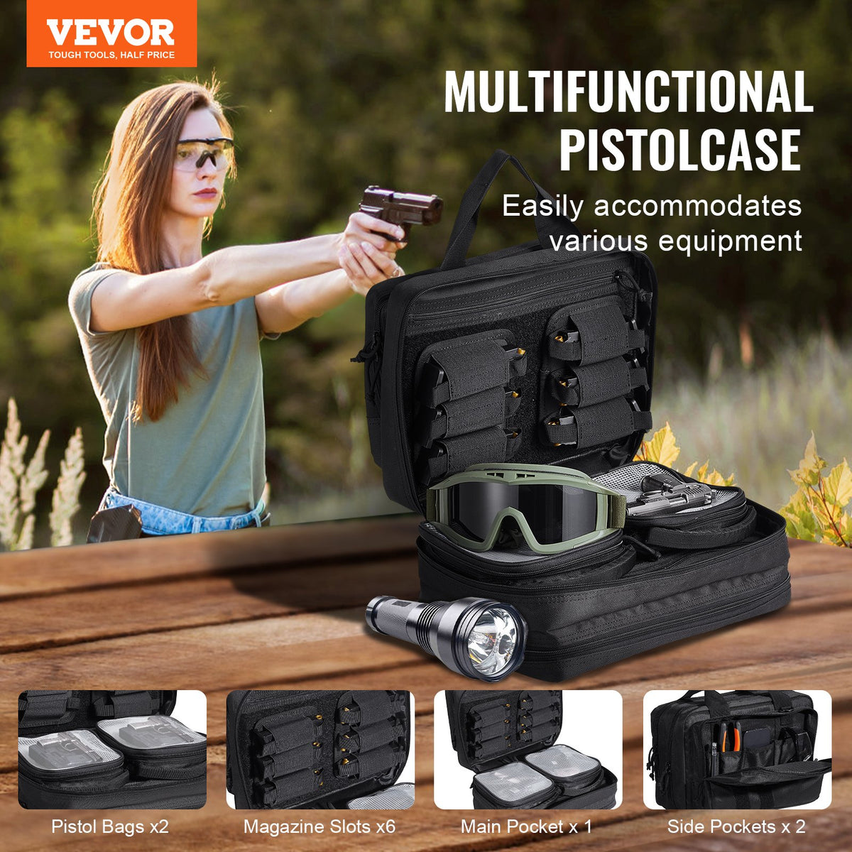 Tactical range backpack with pistol cases - view 5