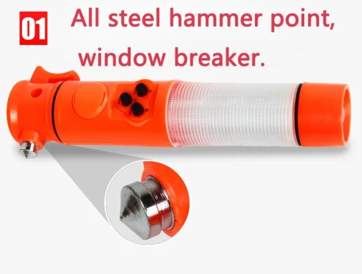 Car Safety Hammer with Flashlight & Red Warning Light - view 10