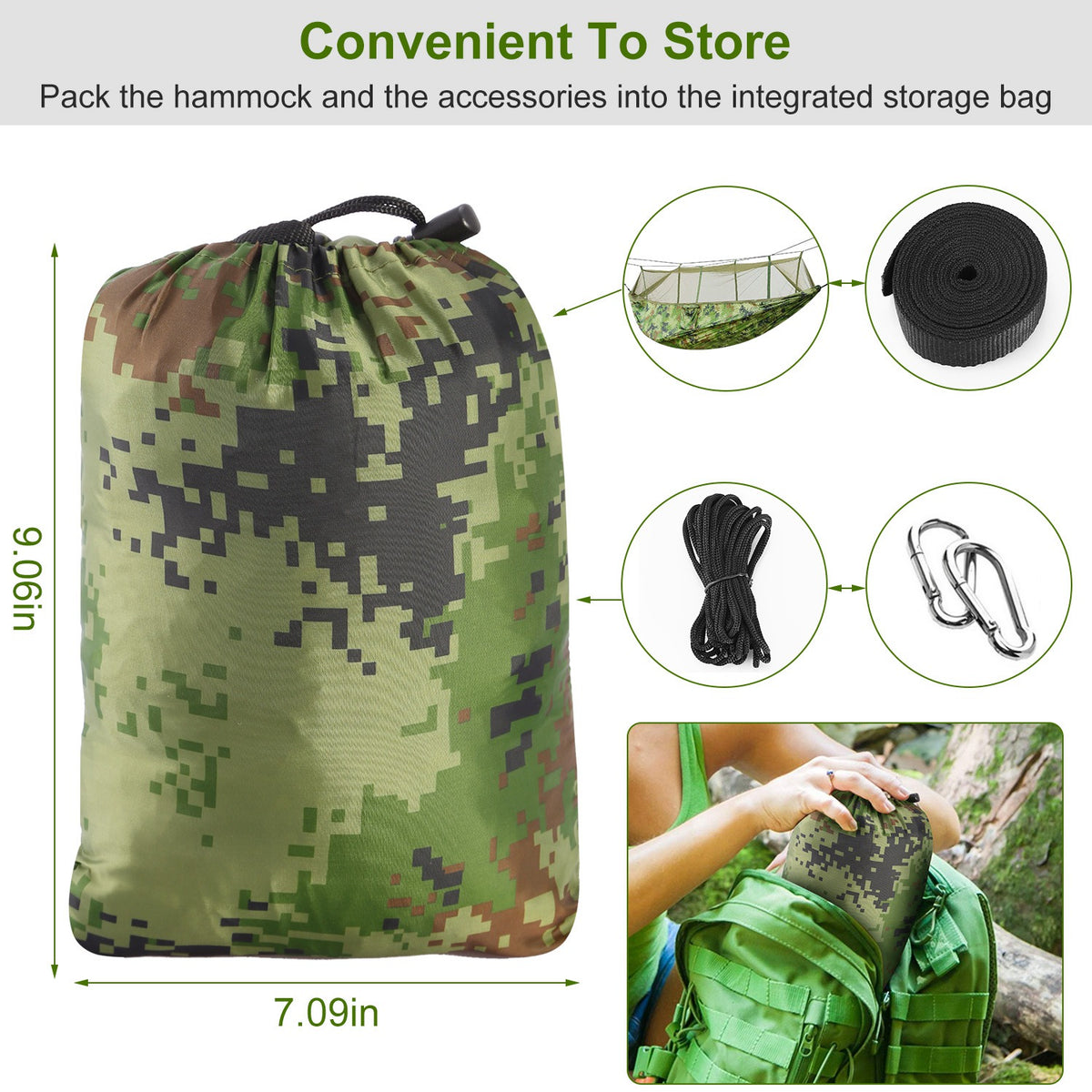 2-Person Camping Hammock with Mosquito Net - view 6
