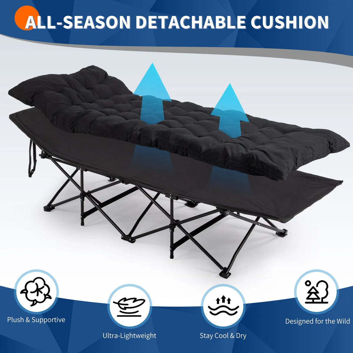Folding Camping Cot with Soft Pad - view 4